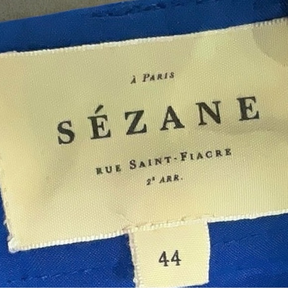 Sézane Ladya Embroidered Midi Dress in Vibrant Blue FR 44/ US 12 - Picture 8 of 13